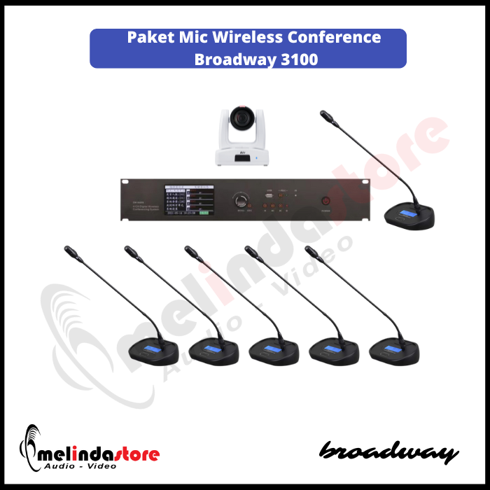Mic Wireless Conference Broadway ZW3100 - 6 Mic + Camera PTZ